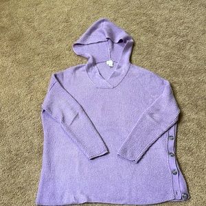 Caslon Side Button Hooded Sweater